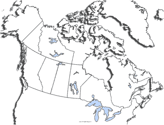 Canada - Provinces Outlined